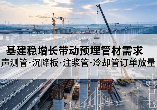 白沙基建稳增长带动预埋监测管材需求，声测管、沉降板、注浆管订单持续放量